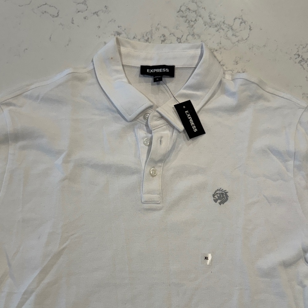 Express Men's Classic White Polo